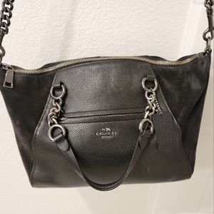 Coach Crossbody  Black & Chrome Purse Shoulder Bag